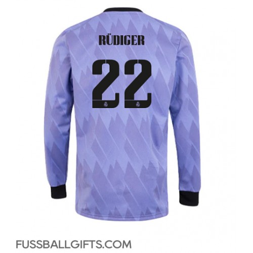 Real Madrid Antonio Rudiger #22 Fußballbekleidung Auswärtstrikot 2022-23 Langarm